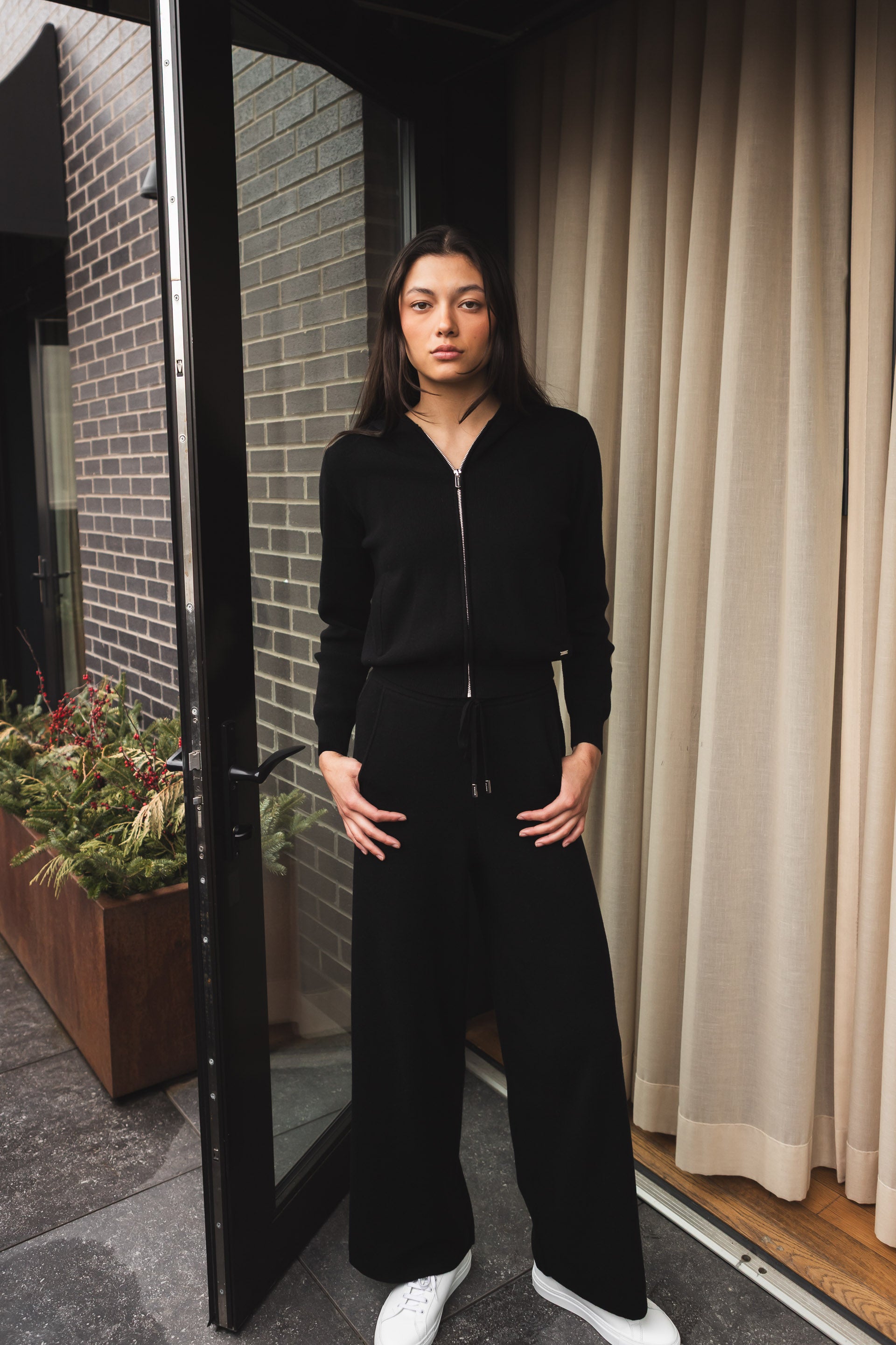 ECRUE Wool Cotton Midnight Black Pant | Mazden